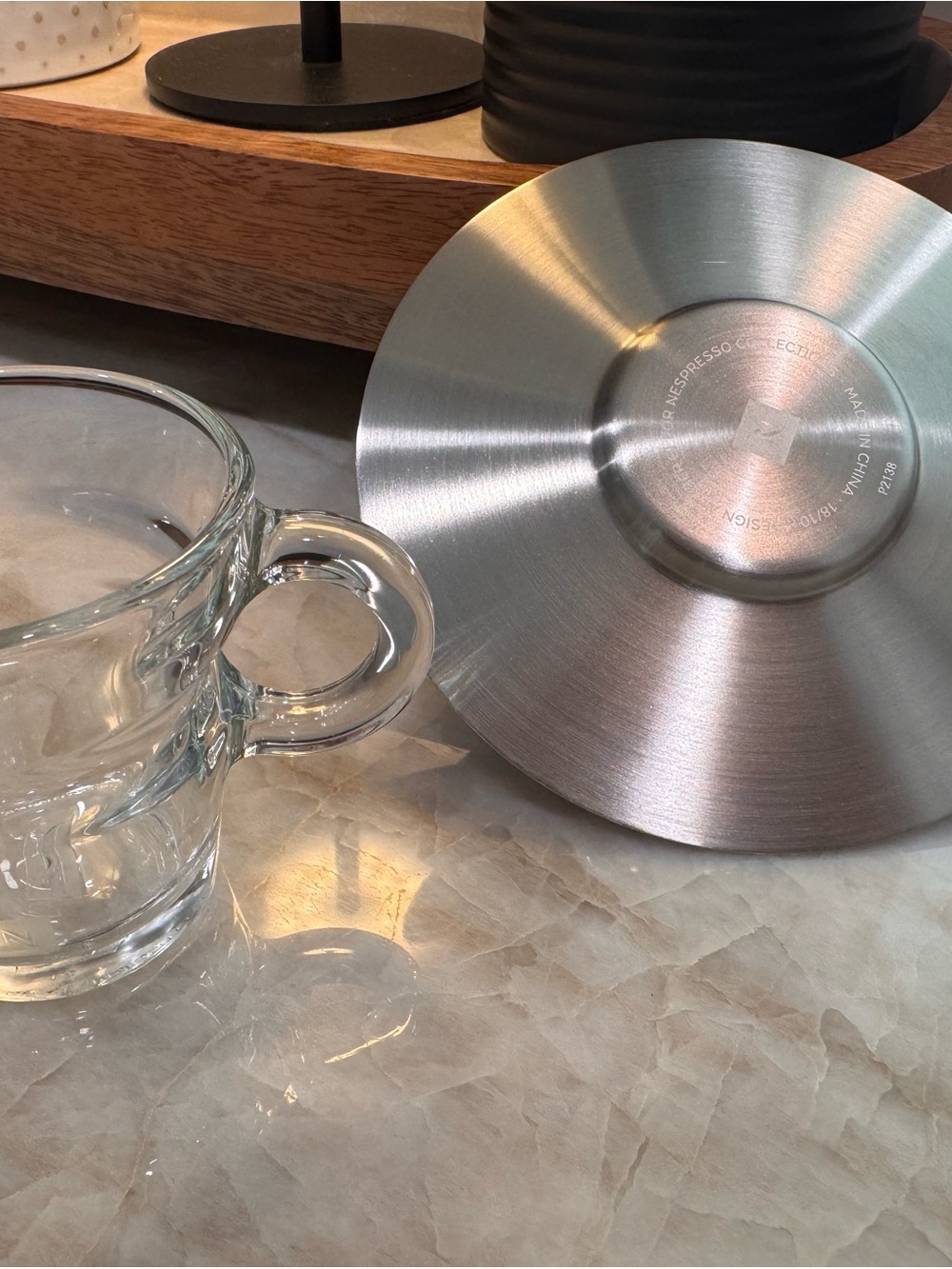 Nespresso Stainless Steel Coffee Tamping Stand - Silver Brushed Finish